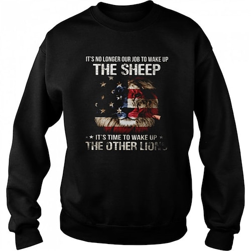

Men's Sweatshirt Pullover Graphic It's No Longer Our Job To Wake Up The Sheep Letter Print Daily Holiday Going out Hot Stamping Casual Streetwear Hoodies Sweatshirts Black