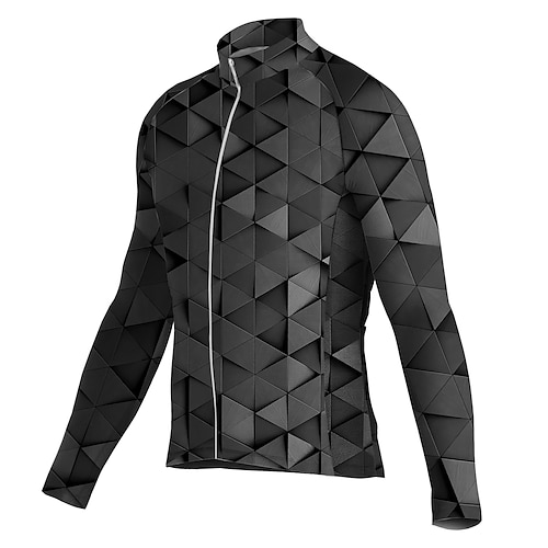 

21Grams Men's Cycling Jersey Long Sleeve Bike Top with 3 Rear Pockets Mountain Bike MTB Road Bike Cycling Breathable Quick Dry Moisture Wicking Reflective Strips Dark Grey Polyester Spandex Sports