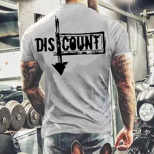 

Men's T shirt Tee Solid Color Graphic Letter Crew Neck White Black Short Sleeve Outdoor Casual Tops Casual / Sports