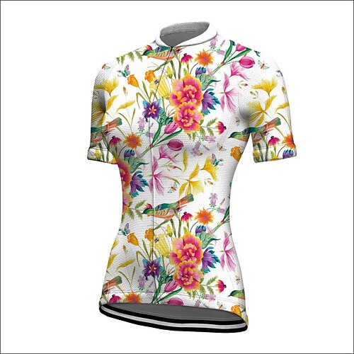 

21Grams Women's Cycling Jersey Short Sleeve Bike Jacket Tracksuit Jersey with 3 Rear Pockets Mountain Bike MTB Road Bike Cycling Quick Dry White Graphic Patterned Animal Sports Clothing Apparel