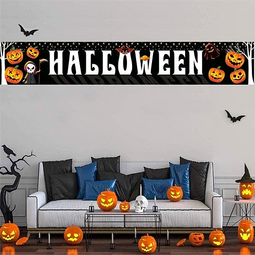 

1pcs Halloween Tree Pumpkin Ghost Banner Garland for Gift Decoration Party 11819.7 inch Fabric