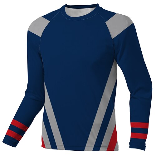 

Men's Downhill Jersey Long Sleeve Dark Blue Ireland Bike Breathable Quick Dry Polyester Spandex Sports Ireland Clothing Apparel / Stretchy