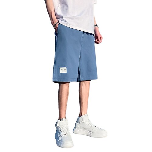 

Men's Casual Athletic Chinos Shorts Patchwork Multiple Pockets Elastic Drawstring Design Knee Length Pants Casual Leisure Sports Micro-elastic Patchwork Solid Colored Comfort Breathable Mid Waist