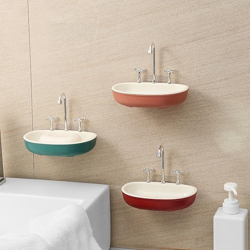 

Faucet Soap Dish Support Wash Basin Toilet Drain Free Punch Sink Wash Basin Shape Soap