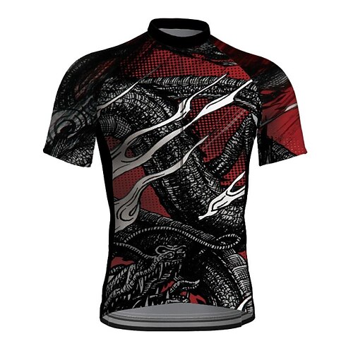

21Grams Men's Cycling Jersey Short Sleeve Bike Jacket Tracksuit Jersey with 3 Rear Pockets Mountain Bike MTB Road Bike Cycling Cycling Breathable Quick Dry Reflective Strips Black Graphic Animal