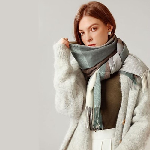 

New Fashion Women Plaid Scarf Winter Warm Tassels Shawl And Wrap Bandana High Quality Female Foulard Long Thick Blanket