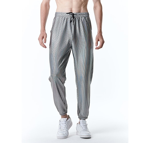 Men's Joggers Trousers Chinos Casual Pants Sequin Pants Drawstring