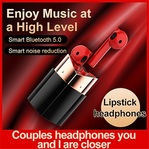 

K50 Lipstick Bluetooth Headset Couple Earbuds Wireless Stereo Bluetooth Headset For Boyfriend And Girlfriend Birthday Holiday Gift