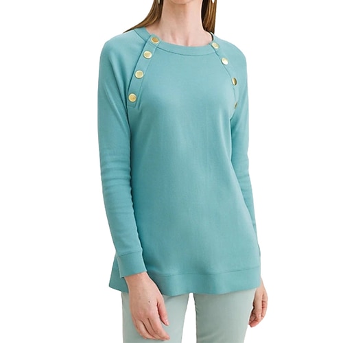 

Women's Zip Up Sweatshirt Pullover Basic Black Blue Gray Solid Color Casual Round Neck Long Sleeve S M L XL XXL 3XL / 3D Print