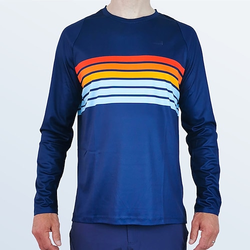 

Per uomo Maglia in discesa Manica lunga Bicicletta Superiore con 3 tasche posteriori Traspirante Morbido Asciugatura rapida Comodo Blu Poliestere Gli sport Abbigliamento