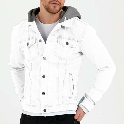 

Men's Winter Jacket Work Jacket Winter Coat Hoodie Jacket Windproof Warm Street Daily Holiday Single Breasted Hoodie Streetwear Casual Jacket Outerwear Pure Color Pocket Black Blue Army Green