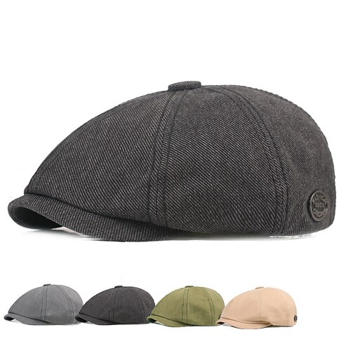 

Men's Newsboy Hat Cabbie Cap Formal Party / Evening Solid / Plain Color Cotton Simple Wedding 1 pcs