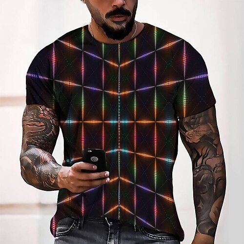 

Men's T shirt Tee Tee Graphic Round Neck Black Short Sleeve 3D Print Casual Daily 3D Print Tops Fashion Cool Designer Comfortable / Summer / Summer