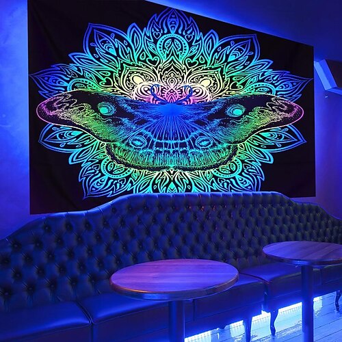 

Butterfly Blacklight Uv Reactive Wall Tapestry Art Decor Blanket Curtain Hanging Home Bedroom Decoration Polyester