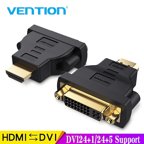 

Vention DVI HDMI Adapter Converter DVI to HDMI 241 Male to Female 1080P HDTV Connector for PC PS3 Projector TV Box BLUE-RAY new