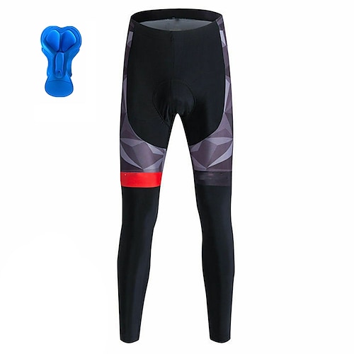 

21Grams Men's Cycling Tights Bike Bottoms Mountain Bike MTB Road Bike Cycling Sports Geometic 3D Pad Cycling Breathable Quick Dry Red Polyester Spandex Clothing Apparel Bike Wear / Stretchy