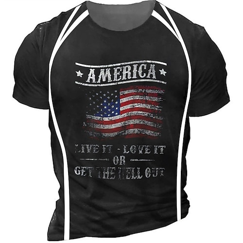 

Men's Unisex T shirt Tee Graphic Prints National Flag Crew Neck Black 3D Print Outdoor Street Short Sleeve Print Clothing Apparel Sports Designer Casual Big and Tall / Summer / Summer