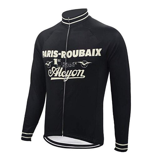 

21Grams Men's Cycling Jersey Long Sleeve Bike Top with 3 Rear Pockets Mountain Bike MTB Road Bike Cycling Breathable Quick Dry Moisture Wicking Reflective Strips Black Bird Polyester Spandex Sports