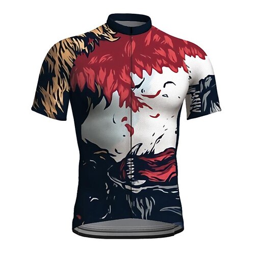 

21Grams Men's Cycling Jersey Short Sleeve Bike Jacket Tracksuit Jersey with 3 Rear Pockets Mountain Bike MTB Road Bike Cycling Cycling Breathable Quick Dry Reflective Strips Black Graphic Animal