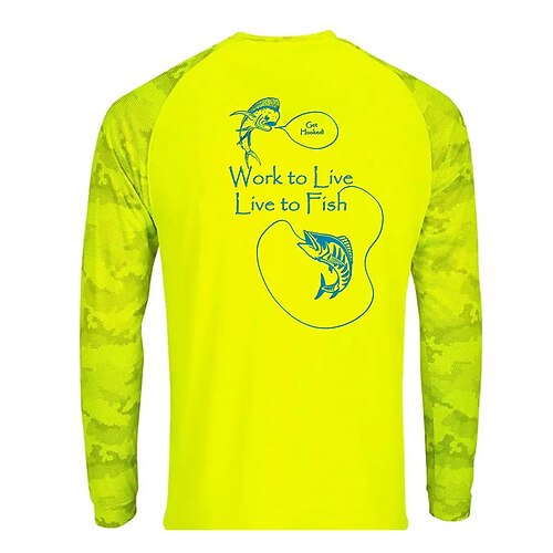 

Men's Fishing Shirt Outdoor Long Sleeve UV Protection Breathable Quick Dry Sweat-Wicking Stain Resistant Top Spring Summer Autumn Sports Outdoor Fishing Daily Wear Cream / Cotton / Stretchy
