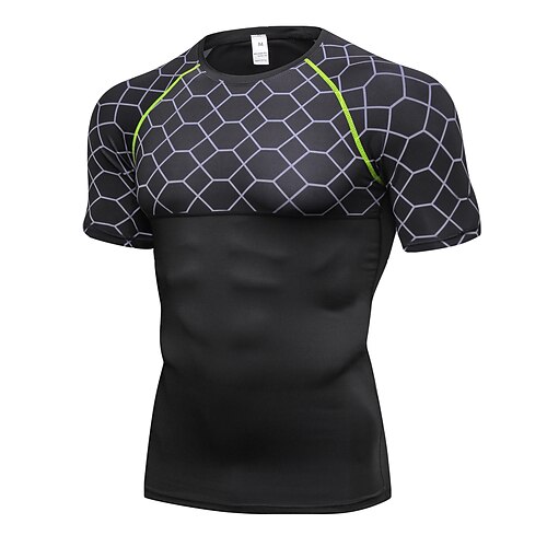

Men's Compression Shirt Running Shirt Short Sleeve Tee Tshirt Athletic Spandex Breathable Quick Dry Moisture Wicking Gym Workout Running Active Training Sportswear Activewear Blue Red Black Red
