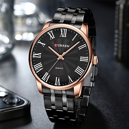 

CURREN New Fashion Simple Men's Sports Quartz Watch Multifunctional Stainless Steel Strap Business Waterproof Watch