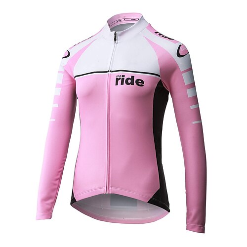 

21Grams Women's Cycling Jersey Long Sleeve Bike Top with 3 Rear Pockets Mountain Bike MTB Road Bike Cycling Quick Dry Moisture Wicking Rosy Pink Red Color Block Sports Clothing Apparel / Stretchy