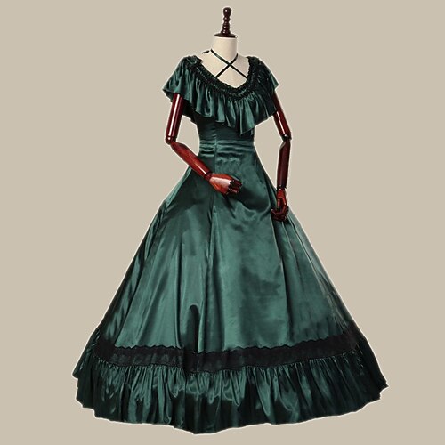 

Rococo Victorian Ball Gown Vintage Dress Party Costume Masquerade Prom Dress Women's Costume Vintage Cosplay Party Halloween Carnival Short Sleeve Dress Masquerade