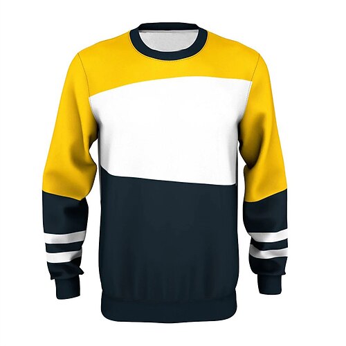

Men's Unisex Sweatshirt Pullover Color Block Print Daily Sports Holiday 3D Print Casual Streetwear Hoodies Sweatshirts White