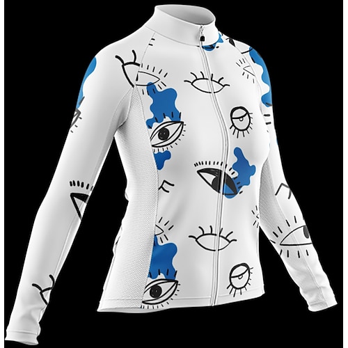 

Women's Cycling Jersey Long Sleeve Bike Jersey with 3 Rear Pockets Mountain Bike MTB Road Bike Cycling Quick Dry White Sports Clothing Apparel / Stretchy