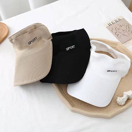 

New Women Outdoor Sports Fashion Casual Sun Protection Empty Top Hat Breathable Tennis Sport Running Peaked Cap Sun Hat