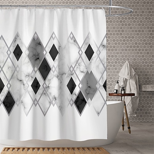 

Waterproof Fabric Shower Curtain Bathroom Decoration and Modern and Geometric and Cat and Classic Theme.The Design is Beautiful and DurableWhich makes Your Home More Beautiful.