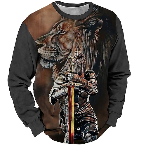 

Homens Unisexo Moletom Estacionar Marron Gola Redonda Animal Estampas Abstratas Imprimir Diário Esportes Feriado Impressão 3D Roupa de rua Designer Casual Primavera Outono Roupa Moletons Moletons