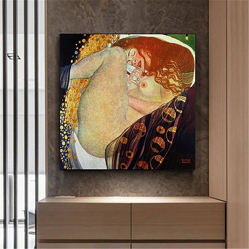 

Handmade Hand Painted Oil Painting Wall Art Classic Famous Klimt Painting Danae Carving Home Decoration Decor Rolled Canvas No Frame Unstretched