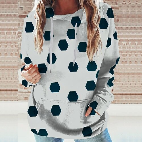 

Women's Hoodie Sweatshirt Retro White Graphic Sports Long Sleeve 3XL