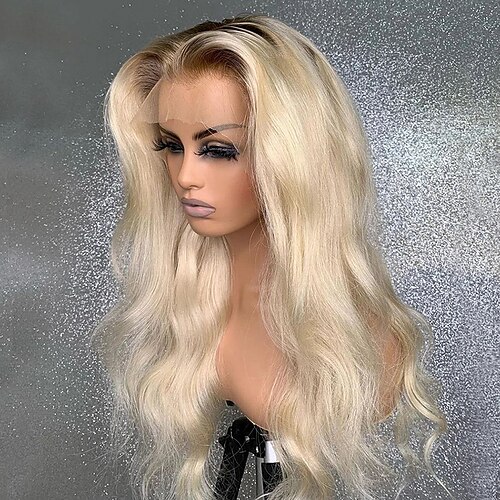 

Unprocessed Virgin Hair 13x4 Lace Front Wig Free Part Brazilian Hair Body Wave Blonde Wig 130% 150% Density with Baby Hair Ombre Hair Glueless Pre-Plucked For Women wigs for black women Long Human