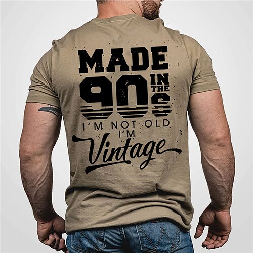 

Men's Unisex T shirt Tee Letter Graphic Prints Crew Neck Brown 3D Print Outdoor Street Short Sleeve Print Clothing Apparel Vintage Sports Designer Casual / Summer / Summer