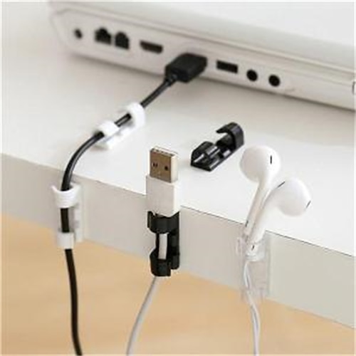 

16PCS Cable Organizer Cable Management Desktop Wire Manager Cord Holder USB Charging Data Line Winder cable tidy cable holder For Samsung Apple Support all tablets