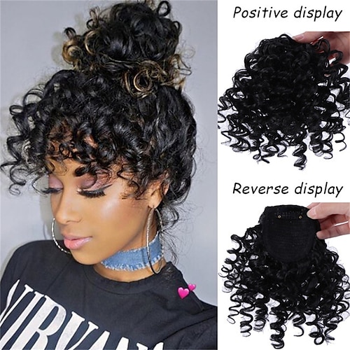 

Fake Bangs Fluffy Small Volume Bangs Hair Extension Piece Wig Bangs Invisible Fashion Retro Bangs