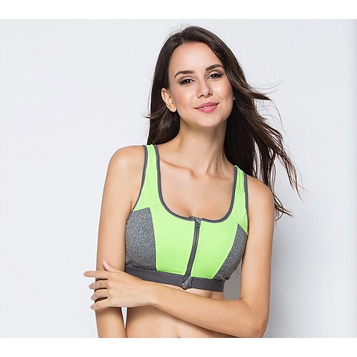 

front zipper sports bra women's double inner cup shockproof gather no steel ring vest running fitness women's underwear