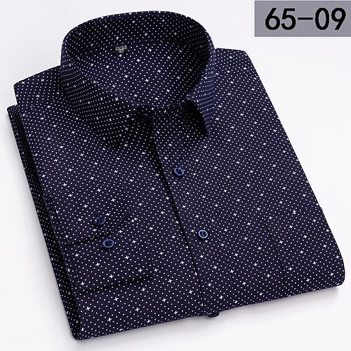 

Men's Shirt Dress Shirt Casual Shirt Plaid Solid Colored Solid Color Square Neck Street Casual Long Sleeve Tops Business Simple Lightweight Classic A B C