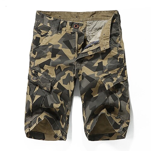 

Men's Cargo Pants Shorts Pants Multi Pocket Camouflage Breathable Soft Knee Length Casual Daily Simple Classic Gray Army Green Micro-elastic / Spring / Summer