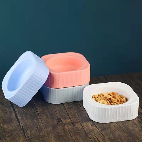 

Dog Cat Bowls & Water Bottles / Feeding Bowl / Dog Cat Bowls Plastic Durable No-Spill Solid Colored Blue Pink Gray Bowls & Feeding