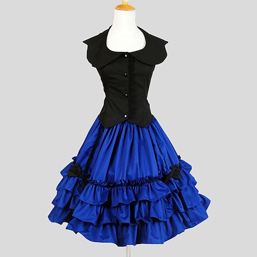 

Rococo Victorian Ball Gown Vintage Dress Party Costume Masquerade Prom Dress Women's Costume Vintage Cosplay Party Halloween Carnival Sleeveless Dress Masquerade