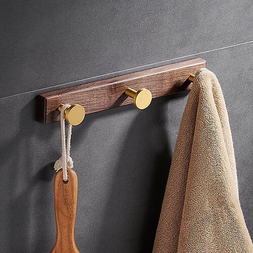 

Black Walnut Hook Row Hook Clothes Hook Bathroom Free Punching Clothes Hook Wood Wall Hanger Wall Hanging Door Rear Hook