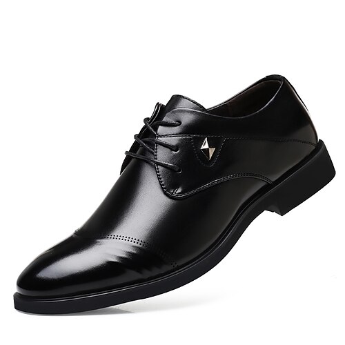 

Men's Oxfords Casual Classic Daily Office & Career PU Black Spring Summer