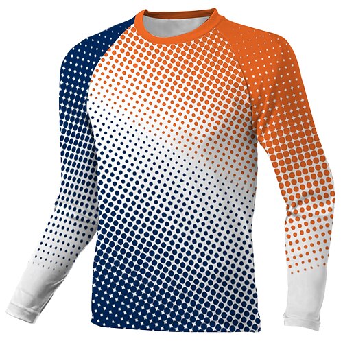 

Men's Downhill Jersey Long Sleeve Orange Polka Dot Bike Breathable Quick Dry Polyester Spandex Sports Polka Dot Clothing Apparel / Stretchy