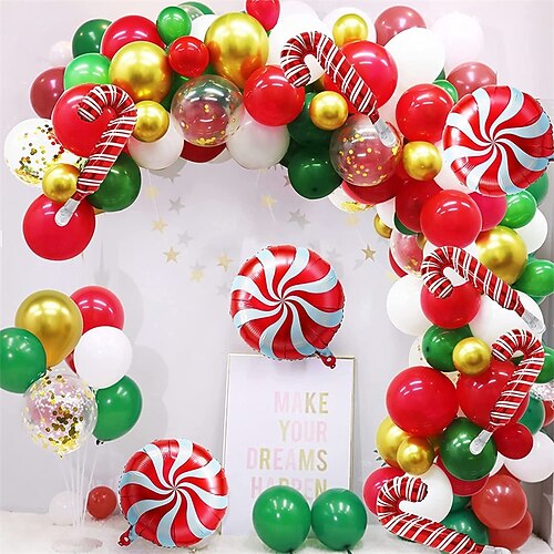 

1 set Christmas Solid Color Candy Glittery Balloon for Gift Decoration Party 18 inch Aluminum Emulsion