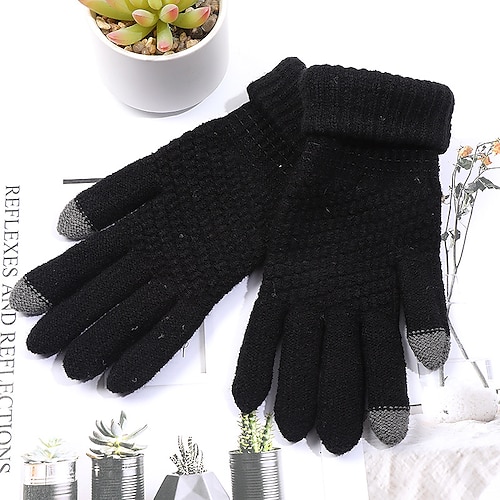 

Men's Women's Touchscreen Gloves Warm Winter Gloves Outdoor Daily Solid / Plain Color Polyester Simple Warm 1 Pair