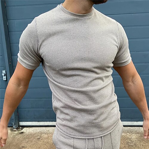 

Men's Unisex T shirt Tee 3D Print Houndstooth Graphic Prints Crew Neck Street Daily Print Short Sleeve Tops Designer Casual Big and Tall Sports Gray / Summer / Summer